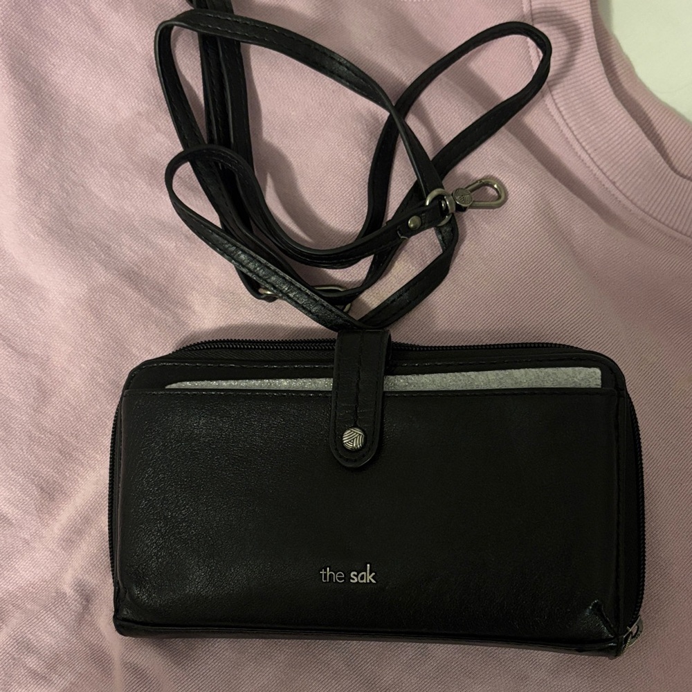 The Sak Black Leather Wallet Crossbody